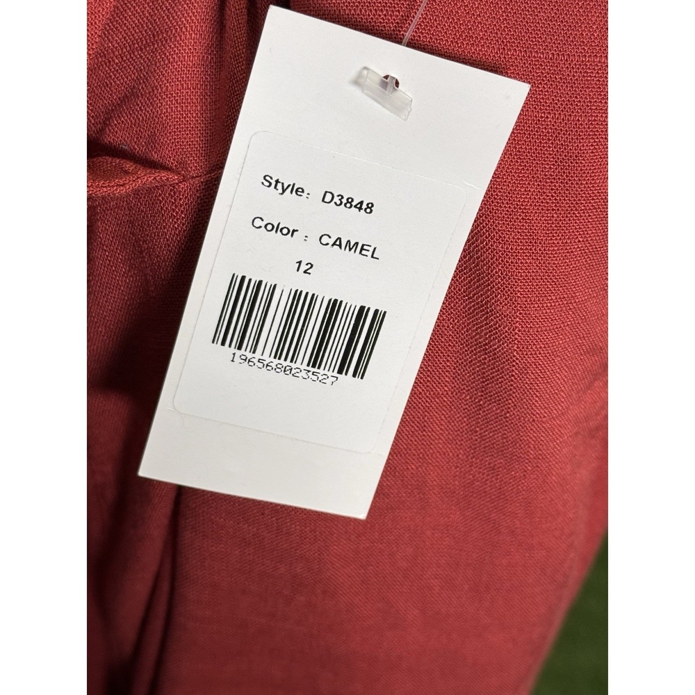 Alexia Admor Jumpsuit Women 12 Burnt Orange D3848 Flutter Sleeves NWT - Picture 12 of 16
